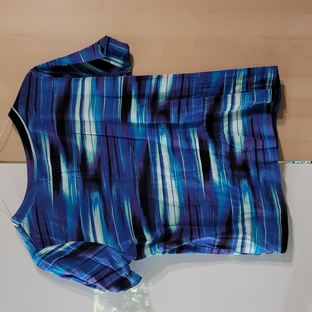 Women Rafaella Top 1x blues 💙 W Zipper Front Neckline Gently Preloved - Picture 4 of 5